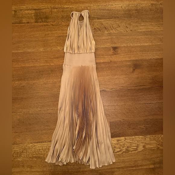 ALC Reno ll Satin pleated midi dress - Picture 3 of 5